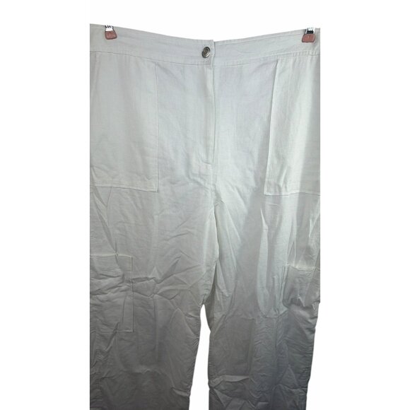 Michael Michael Kors Linen Blend Wide Leg PantsWomen’s XL White NWOT - Picture 2 of 6
